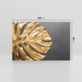 Obraz na płótnie 120x80 - Złoty Liść Monstera - złoty, liść