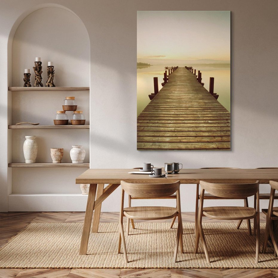 Obraz na płótnie 80x120 - Molo: spacer nad morzem - molo, morze