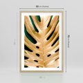 Plakat w ramie 50x70 - Piękno i Styl - złote, liście - rama drewno