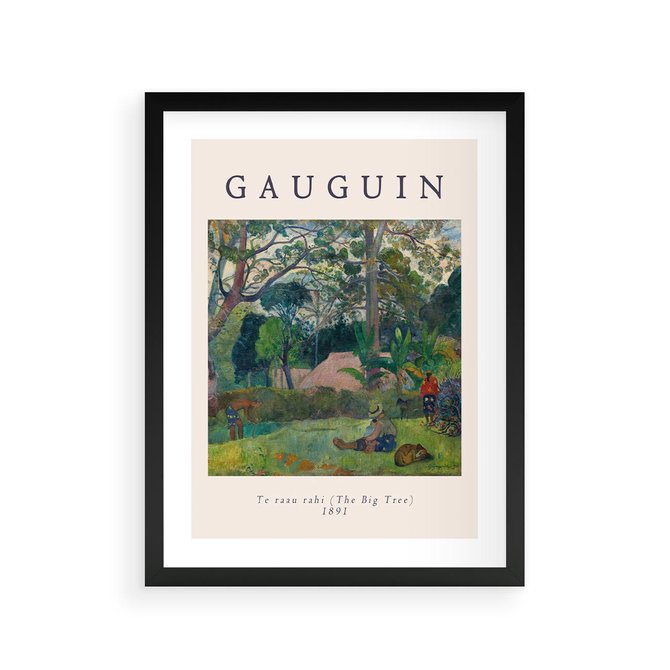 Plakat w ramie 30x40 - Gauguin: Reprodukcja i Typografia - Gauguin, reprodukcja - rama czarna