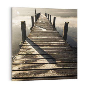 Obraz na płótnie 30x30 - Pomost nad jeziorem - pomost, jezioro