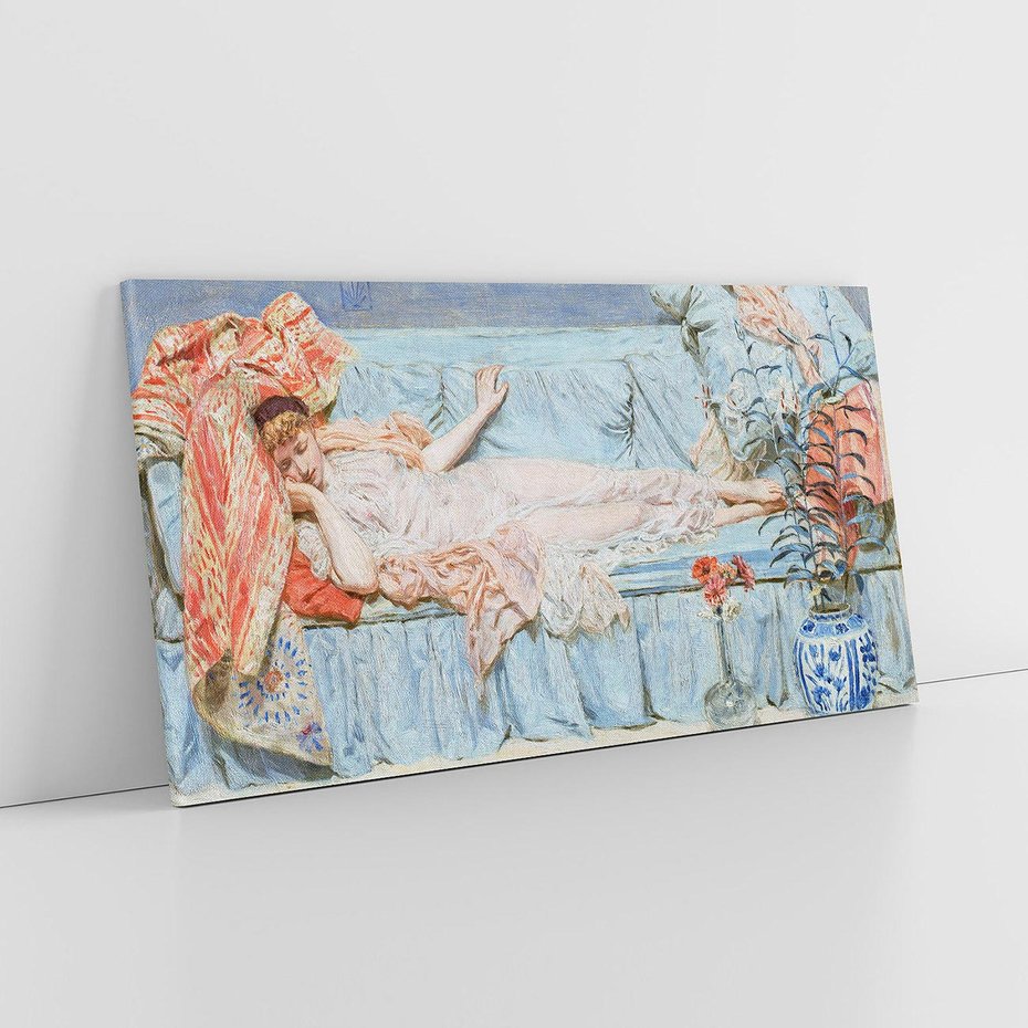 Obraz na płótnie 140x70 - "Lilie" (1866) Albert Joseph Moore - reprodukcja, obraz na płótnie