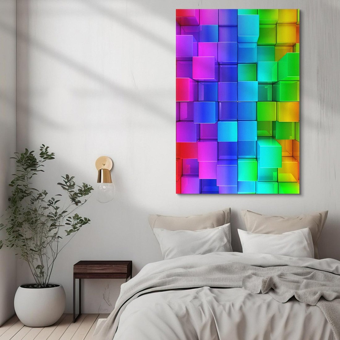 Obraz na płótnie 80x120 - Mozaika Abstrakcji: Trójwymiarowe Kompozycje - abstrakcja, 3d