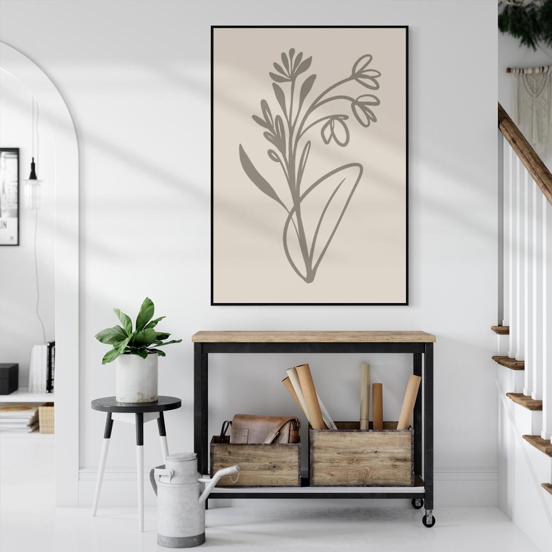 Obraz w ramie 70x100 - Kwiatowe Spektrum - nowoczesny plakat, subtelna sztuka - rama czarna