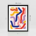 Plakat w ramie 30x40 - Abstrakcyjne Dialogi - abstrakcyjny kolorowy obraz, kolorowe linie - rama czarna
