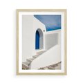 Plakat w ramie 50x70 - Powitanie Wyspy - Santorini, drzwi - rama drewno