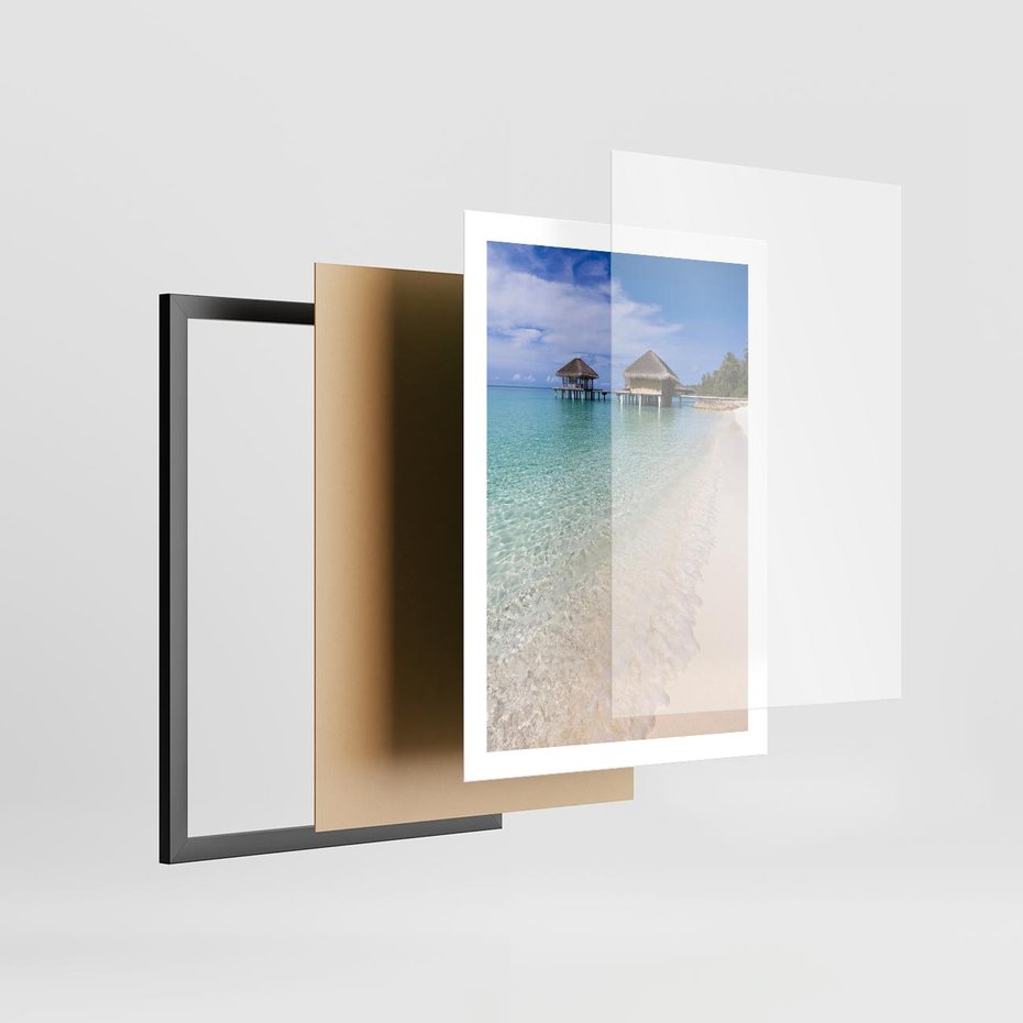 Plakat w ramie 50x70 - Rajski klimat plaży tropikalnej - plaża, tropiki - rama czarna