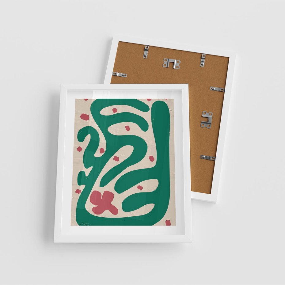 Plakat w ramie 40x50 - Boho Widoki - abstrakcyjny obraz, plakat - rama biała