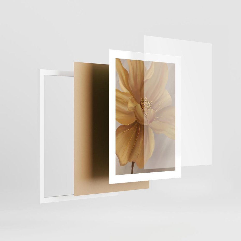 Plakat w ramie 30x40 - Kwiaty malowane olejem - eksplozja kolorów - kwiaty, malowane - rama biała