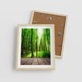 Plakat w ramie 40x50 - Spacer po urokliwej dróżce w lesie - las, dróżka - rama drewno