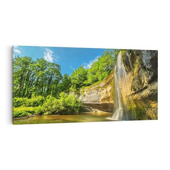 Obraz na płótnie 120x60 - Wodospad: Skały w ruchu - wodospad, las