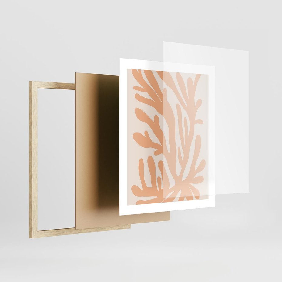 Plakat w ramie 40x50 - Rozkwitające Abstrakcje - nowoczesna sztuka, plakat modern - rama drewno