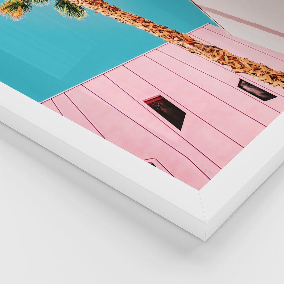 Zestaw obrazy w ramie 50x70 galeria - Plaża, palmy, morze, wakacje - rama biała