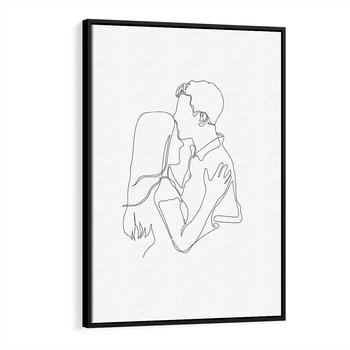 Obraz w ramie 70x100 - Bezgraniczne Przenikanie - para zakochanych, kobieta i mężczyzna - rama czarna