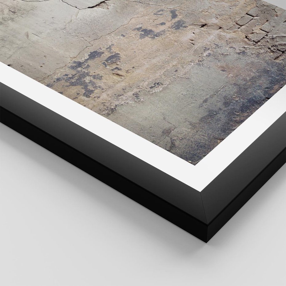 Plakat w ramie 50x70 - Surowość ściany z betonu - ściana, beton - rama czarna