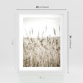 Plakat w ramie 40x50 - Nostalgiczny Pejzaż - suche trawy, pole - rama biała