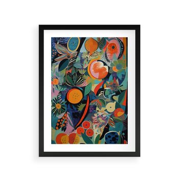 Plakat w ramie 30x40 - Echa Nietuzinkowych Wzorców - abstrakcyjny obraz olejny, jak picasso - rama czarna