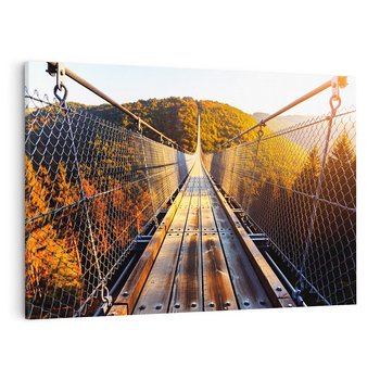 Obraz na płótnie 120x80 - Drewniany most w górach - most, drewniany