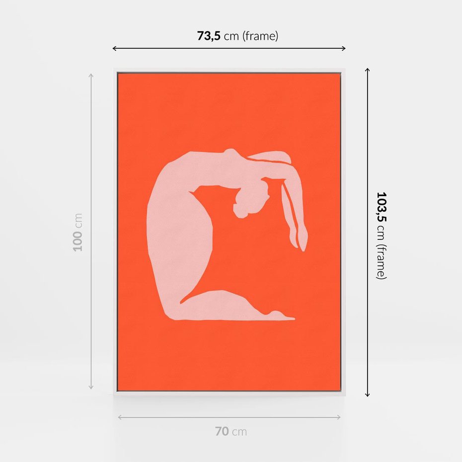 Obraz w ramie 70x100 - Antyczna Godzina - abstrakcja, kobieca sylwetka - rama biała