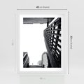 Plakat w ramie 40x50 - Monochromatyczna Sceneria Wieżowców - architektura, wieżowce - rama biała