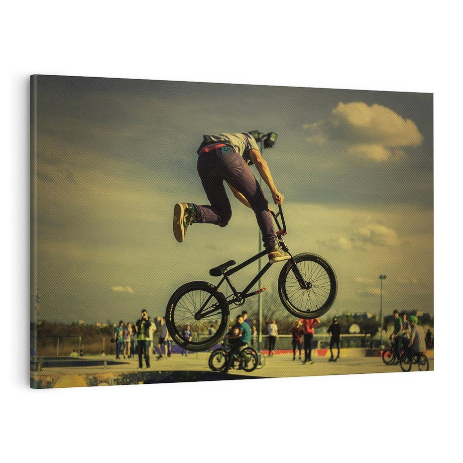 Obraz na płótnie 120x80 - "BMX - Sportowa Adrenalina - BMX, rower