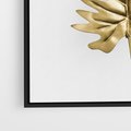 Obraz w ramie 50x50 - Ponadczasowy Urok - złote, liście - rama czarna
