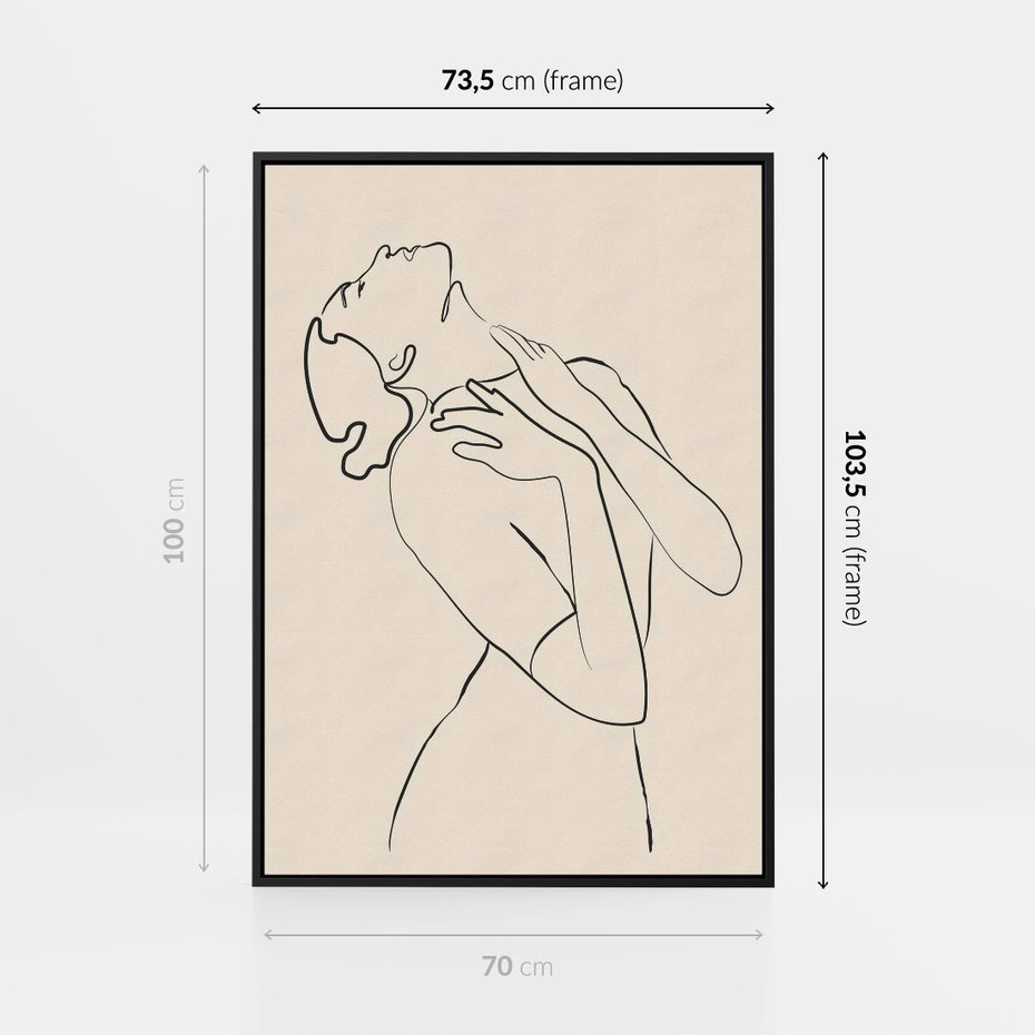 Obraz w ramie 70x100 - Bezkresny Taniec - kobieta, szkic - rama czarna