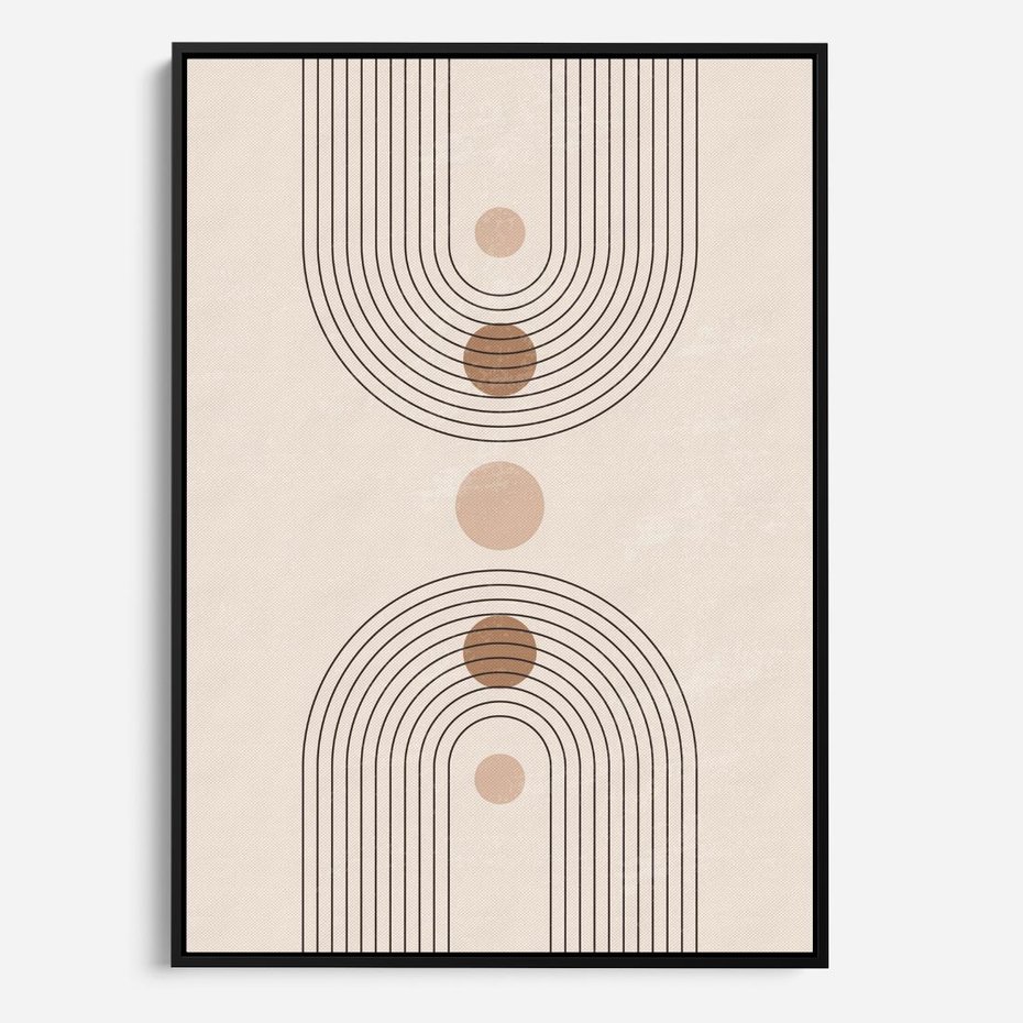 Obraz w ramie 70x100 - Zgeometryzowane Wizje - boho plakat, minimalizm - rama czarna