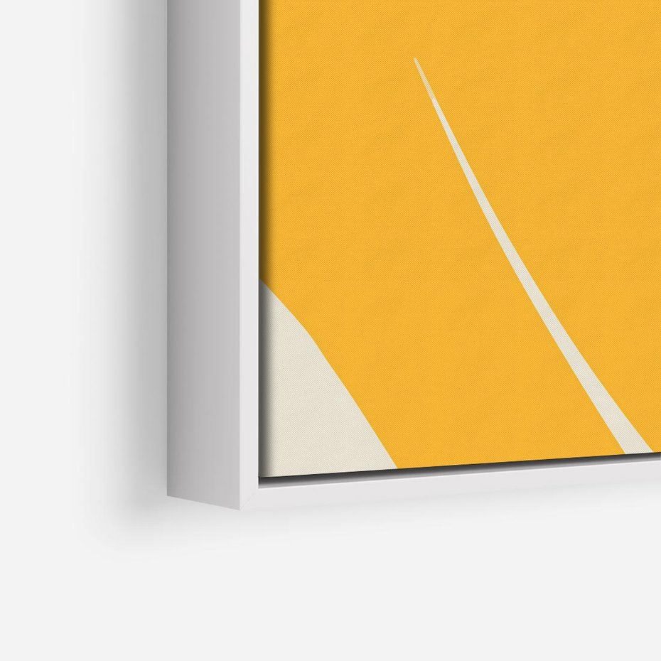 Obraz w ramie 80x80 - Migocące Formy - abstrakcyjny minimalistyczny obraz, żółta papryczka - rama biała