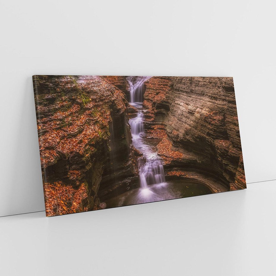 Obraz na płótnie 120x60 - Barwna Harmonia - strumień, las