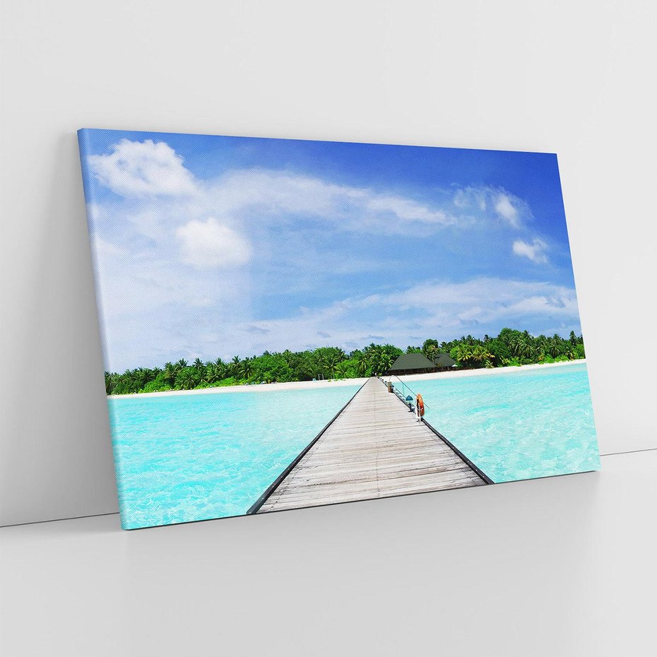 Obraz na płótnie 120x80 - Idylliczne molo na wyspie - plaża, molo