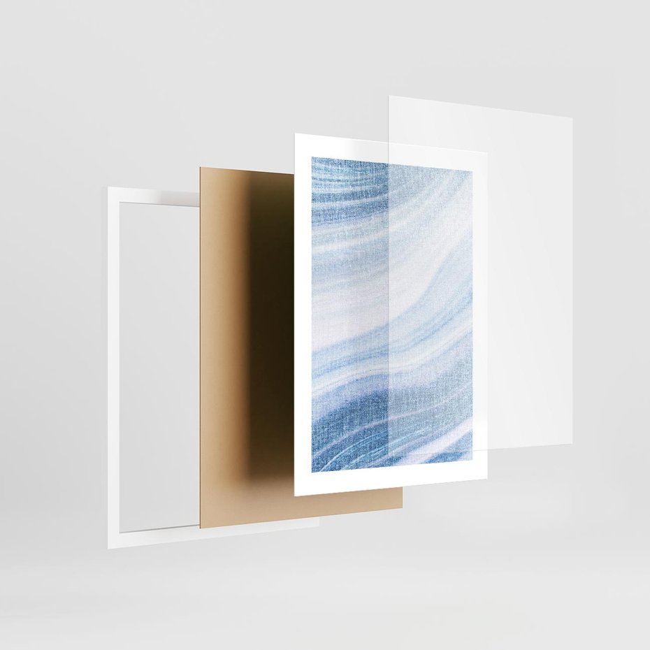 Plakat w ramie 30x40 - Abstrakcyjna akwarela - abstrakcja, akwarela - rama biała