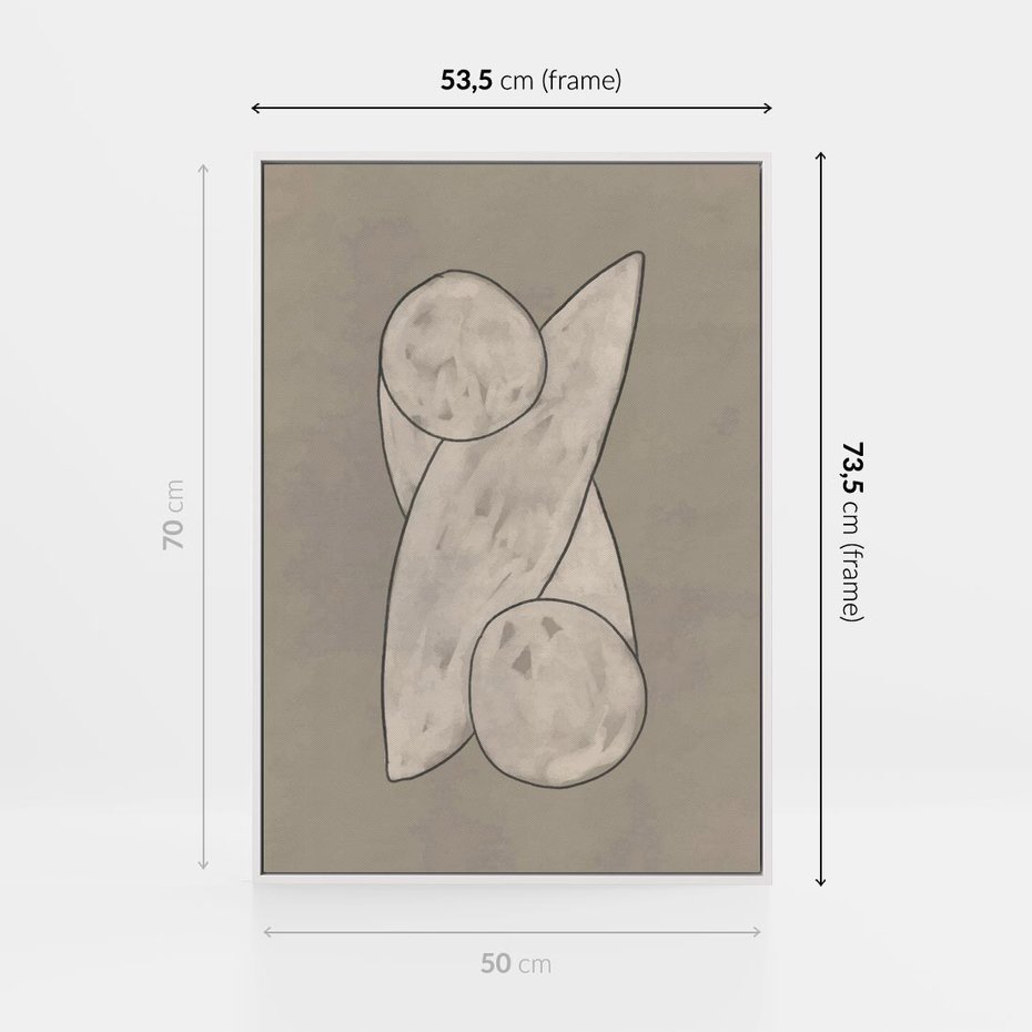 Obraz w ramie 50x70 - Zaklęte Anomalie - nowoczesna geometryczna sztuka, loftowe wnętrze - rama biała