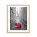 Plakat w ramie 40x50 - Kolorowy parasol w Paryżu - Paryż, parasol - rama drewno
