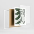 Plakat w ramie 40x50 - Zieleń Wewnętrznego Spokoju - zielony plakat, roślinne inspiracje - rama biała