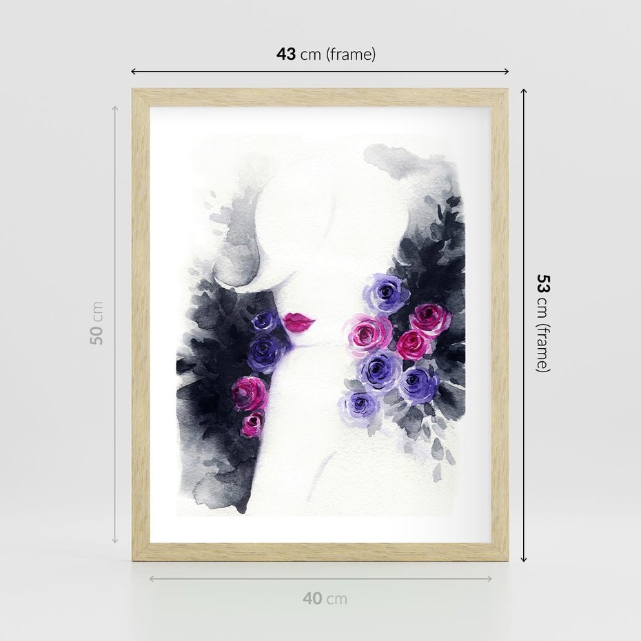 Plakat w ramie 40x50 - Urok osobowości - kobieta, portret - rama drewno