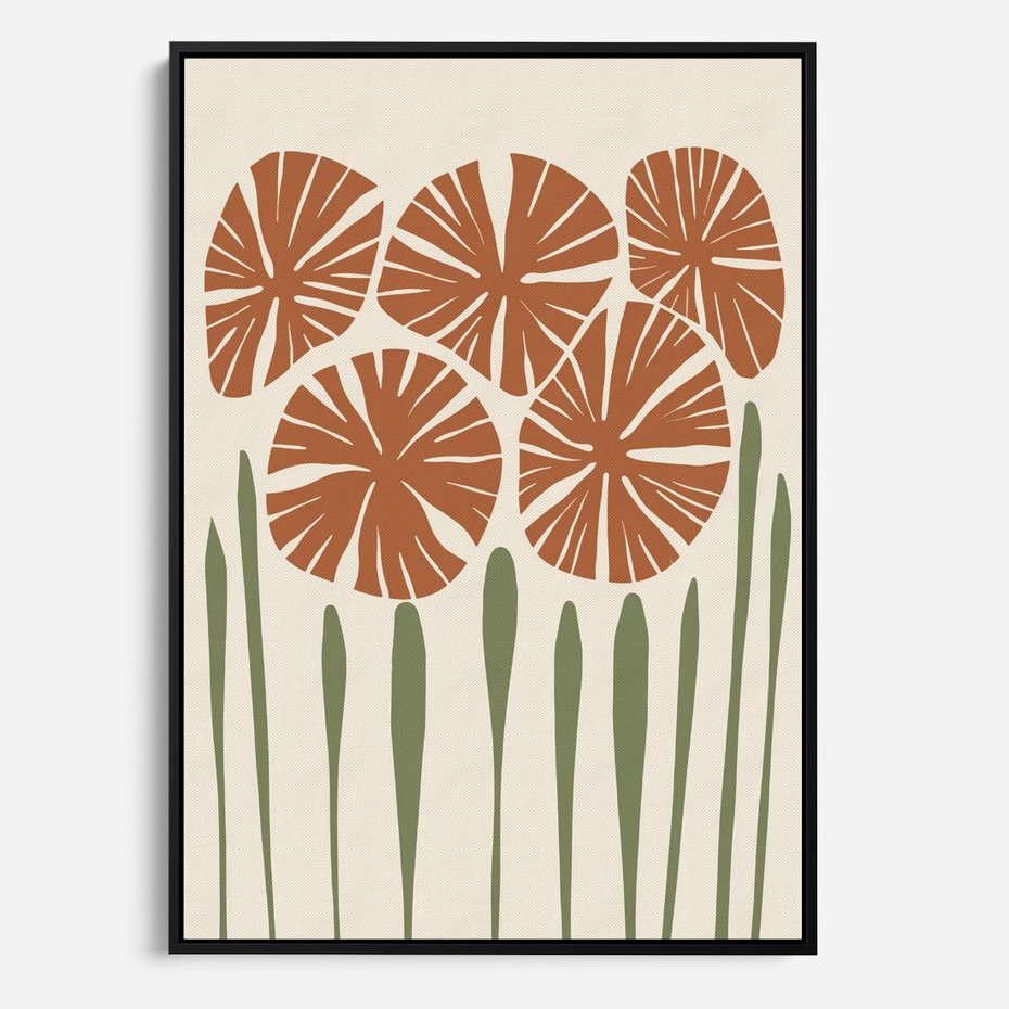 Obraz w ramie 70x100 - Akwarelowe Echa Przyrody - kwiaty, nowoczesny plakat - rama czarna