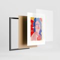 Plakat w ramie 30x40 - Nowoczesna Twarz - nowoczesna grafika, kolorowa twarz kobiety - rama czarna