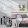 Obraz na płótnie 70x50 - Ananasy na Plaży - Egzotyczny Raj - ananasy, plaża