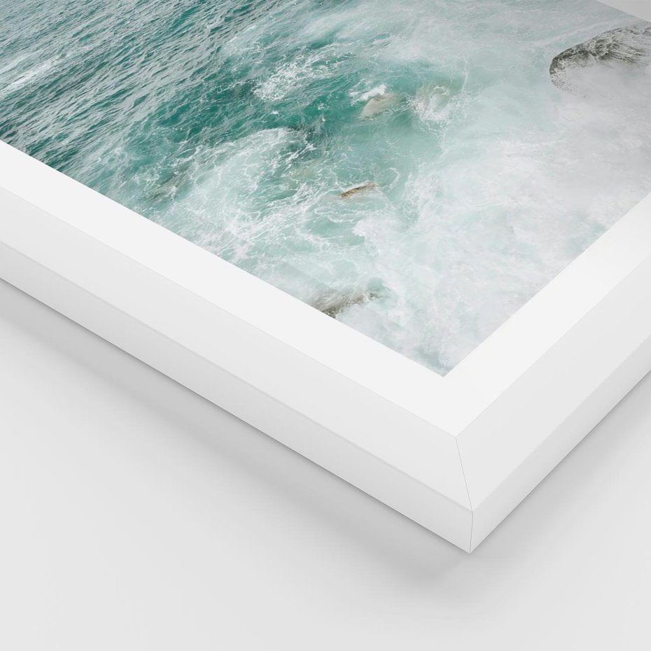 Plakat w ramie 40x50 - Wzburzony Żywioł - morze, ocean - rama biała