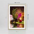 Plakat w ramie 50x70 - Światło Świecących Kwiatów w Spa - spa, świaca - rama drewno