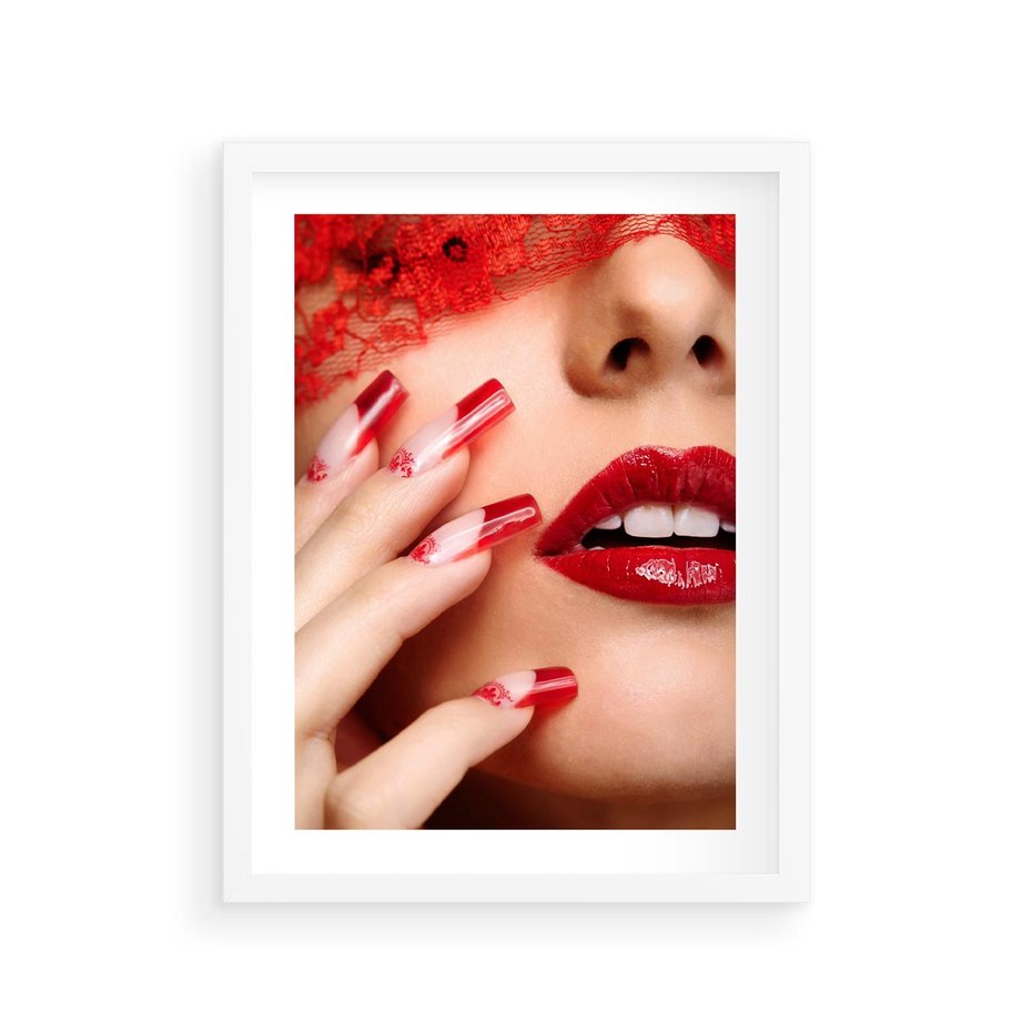 Plakat w ramie 30x40 - Piękno manicure: kolory i elegancja - paznokcie, manicure - rama biała