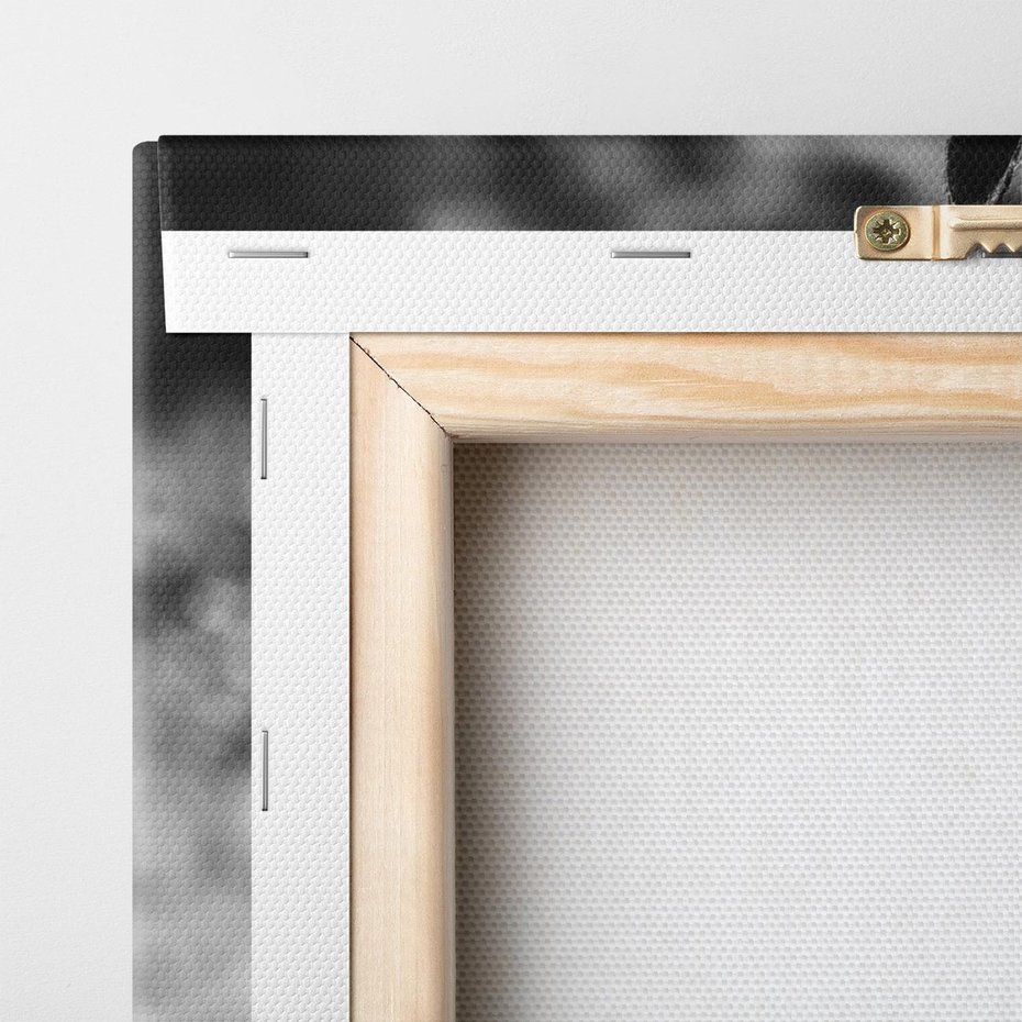 Obraz na płótnie 120x80 - Potęga Afryki - czarno biała fotografia, zbliżenie na postać nosorożca