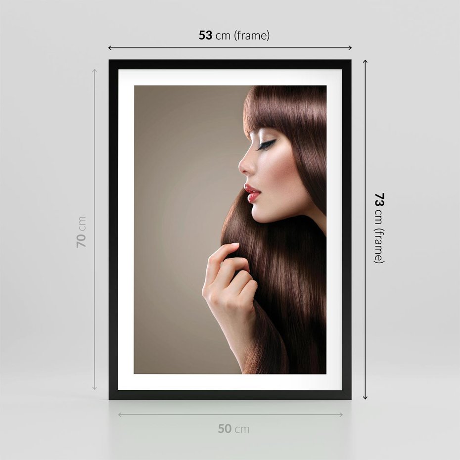 Plakat w ramie 50x70 - Piękno fryzury - włosy, fryzura - rama czarna