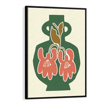 Obraz w ramie 50x70 - Kreatywne Impulsy - boho styl, wazon - rama czarna
