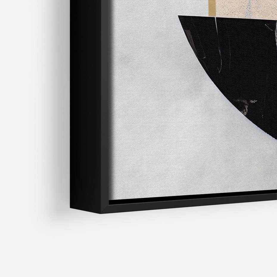 Obraz w ramie 70x100 - Biało-Czarne Formy - nowoczesna geometria, koło - rama czarna