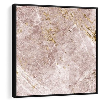 Obraz w ramie 50x50 - Wyjątkowa Stylizacja - marmur, złoto - rama czarna