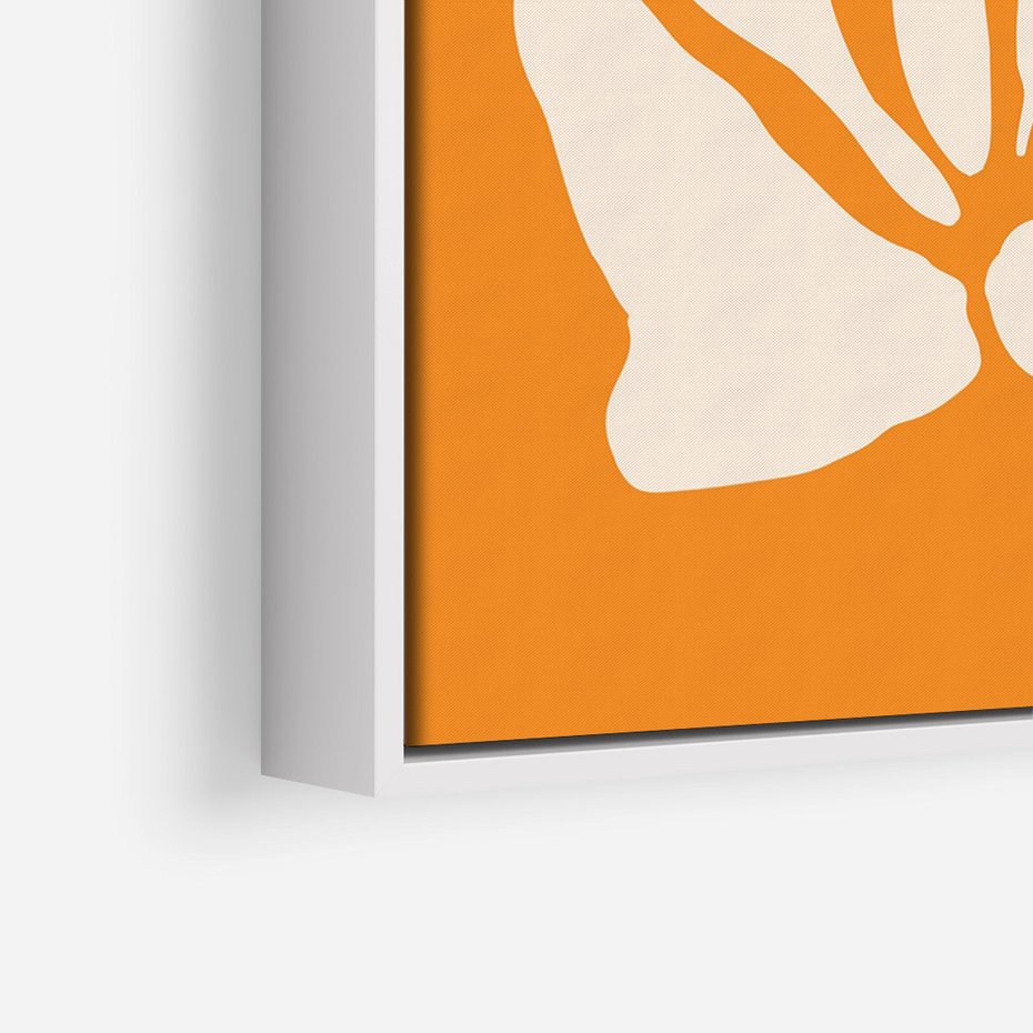 Obraz w ramie 50x70 - Wibracje Barw - abstrakcyjny boho plakat, pomarańczowe tło - rama biała