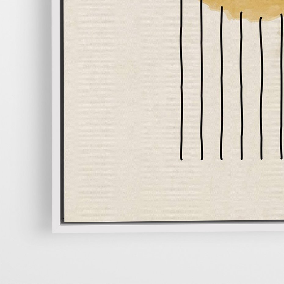 Obraz w ramie 80x120 - Podróżne Kreski - akwarelowa plama, geometryczne szkicowane kształty - rama biała