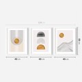 Zestaw obrazy w ramie 40x50 galeria - Minimalizm, japońskie, kształty, złoto - rama biała